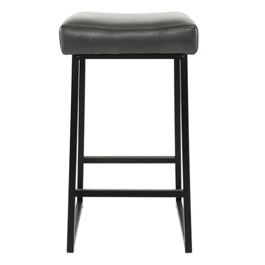 Kirkland's Home Smokey Vegan Leather Counter Stools, Set Of 2- Bar Stools & Counter Height Stools