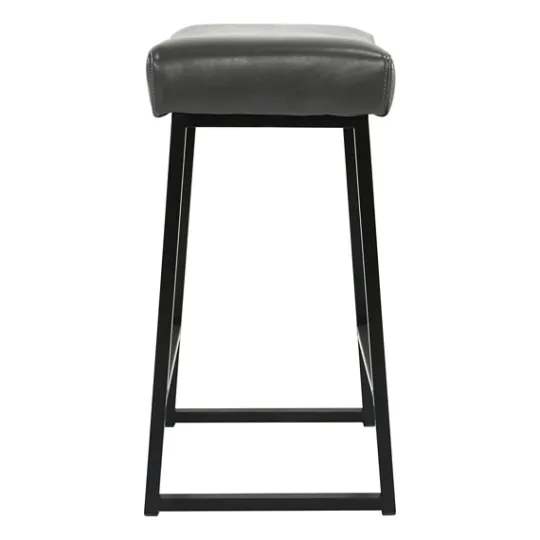 Kirkland's Home Smokey Vegan Leather Counter Stools, Set Of 2- Bar Stools & Counter Height Stools
