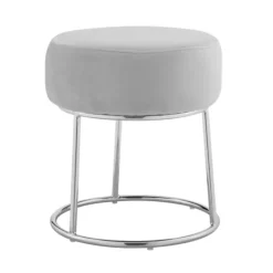Kirkland's Home Smokey Velvet Vanity Stool- Benches & Ottomans