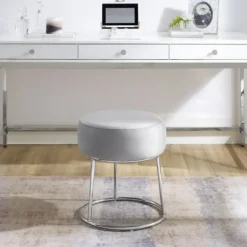 Kirkland's Home Smokey Velvet Vanity Stool- Benches & Ottomans