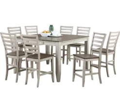 Kirkland's Home Smoky Alabaster Wooden 9-Pc. Dining Set- Dining Tables