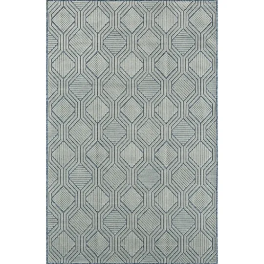 Kirkland's Home Smoky Blue Geometric Indoor/Outdoor Area Rug, 5X7- Outdoor Rugs