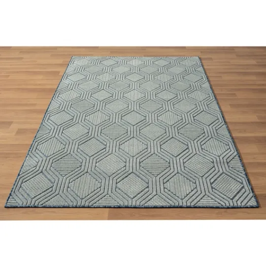 Kirkland's Home Smoky Blue Geometric Indoor/Outdoor Area Rug, 5X7- Outdoor Rugs