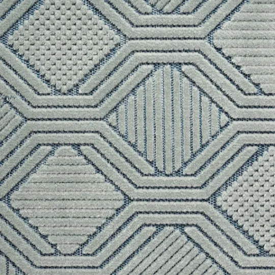 Kirkland's Home Smoky Blue Geometric Indoor/Outdoor Area Rug, 5X7- Outdoor Rugs