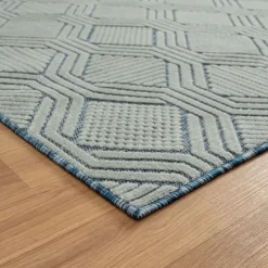 Kirkland's Home Smoky Blue Geometric Indoor/Outdoor Area Rug, 5X7- Outdoor Rugs