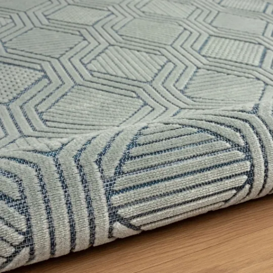 Kirkland's Home Smoky Blue Geometric Indoor/Outdoor Area Rug, 5X7- Outdoor Rugs
