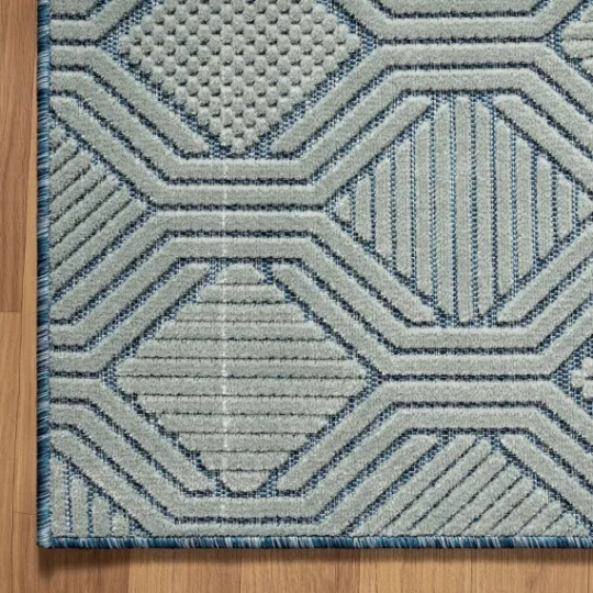 Kirkland's Home Smoky Blue Geometric Indoor/Outdoor Area Rug, 5X7- Outdoor Rugs