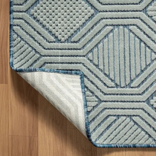 Kirkland's Home Smoky Blue Geometric Indoor/Outdoor Area Rug, 5X7- Outdoor Rugs