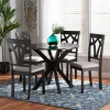 Kirkland's Home Smoky Gray Upholstered Swoop Back 5-Pc. Dining Set- Dining Tables