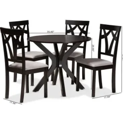 Kirkland's Home Smoky Gray Upholstered Swoop Back 5-Pc. Dining Set- Dining Tables