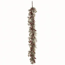 Kirkland's Home Snowy Eucalyptus Berry Mix Christmas Garland- Arrangements & Greenery