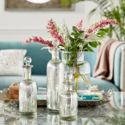 Kirkland's Home Soda Lime Glass Bottle Vases, Set Of 3- Vases