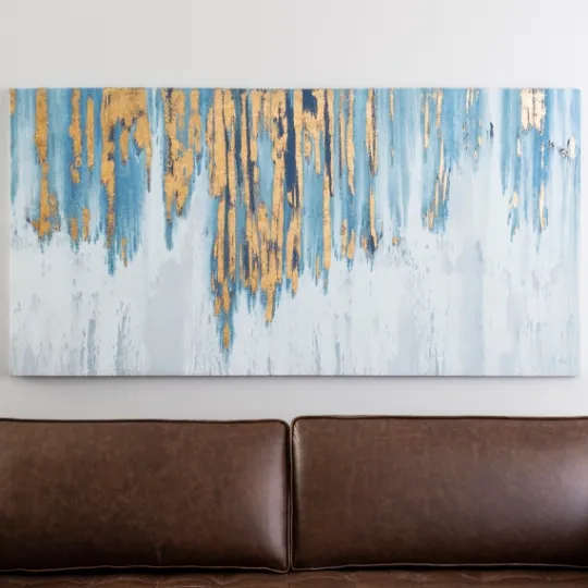 Kirkland's Home Sodalite Drips Canvas Art Print, 60X30 In.- Canvas Art
