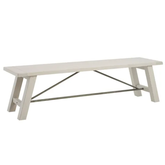 Kirkland's Home Sofia Wooden Dining Bench With Metal Bars- Dining Chairs