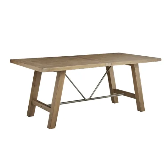 Kirkland's Home Sofia Wooden Dining Table With Metal Bars- Dining Tables
