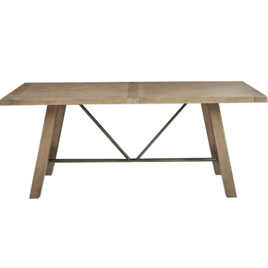Kirkland's Home Sofia Wooden Dining Table With Metal Bars- Dining Tables