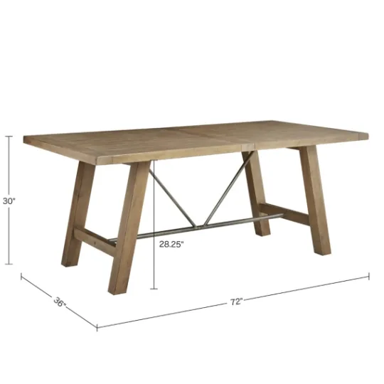 Kirkland's Home Sofia Wooden Dining Table With Metal Bars- Dining Tables