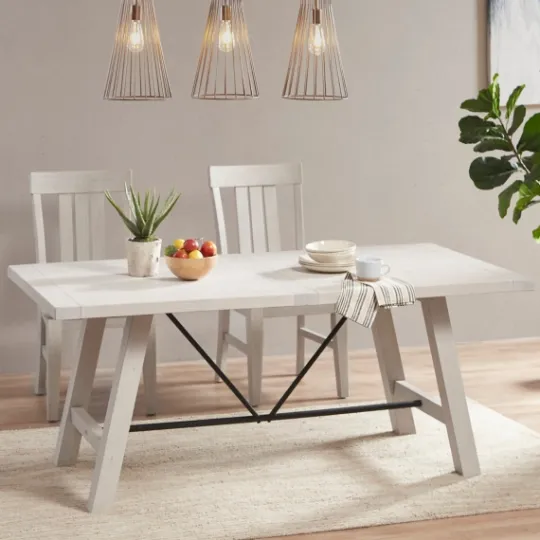 Kirkland's Home Sofia Wooden Dining Table With Metal Bars- Dining Tables