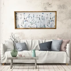 Kirkland's Home Soft Blue Garden Framed Canvas Art Print- Framed Art