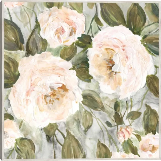 Kirkland's Home Soft California Roses Framed Canvas Art- Framed Art