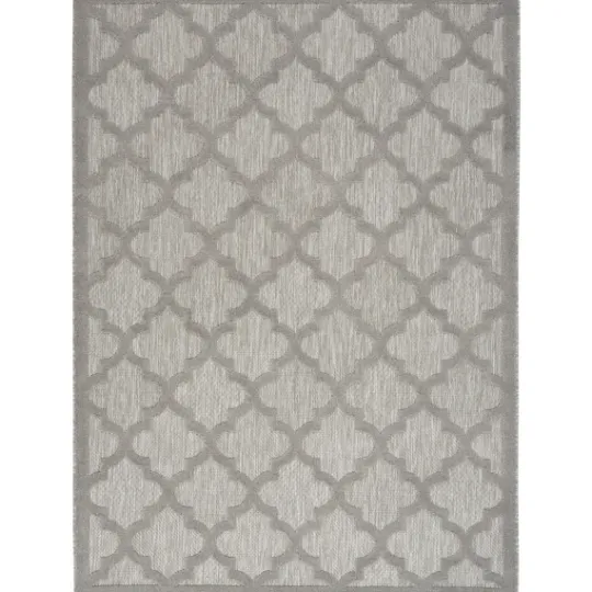 Kirkland's Home Soft Silver Trellis Outdoor Area Rug, 4X6- Outdoor Rugs