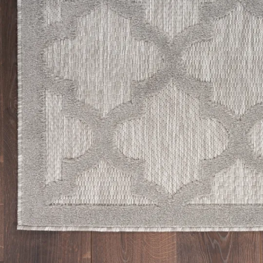 Kirkland's Home Soft Silver Trellis Outdoor Area Rug, 4X6- Outdoor Rugs