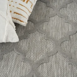 Kirkland's Home Soft Silver Trellis Outdoor Area Rug, 4X6- Outdoor Rugs