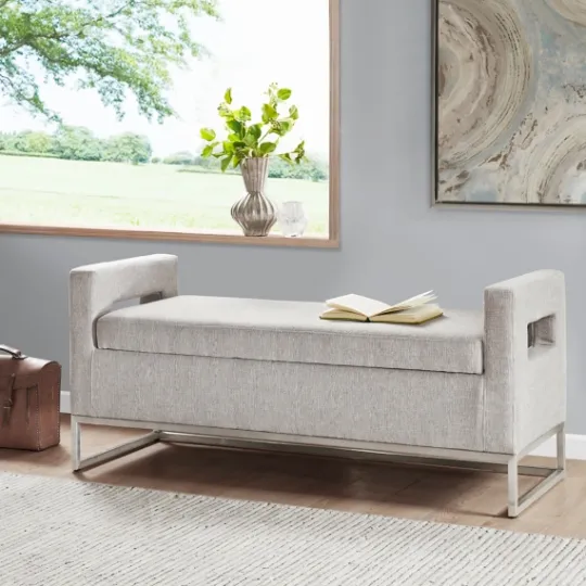 Kirkland's Home Soft Storage Bench With Open Sides- Benches & Ottomans