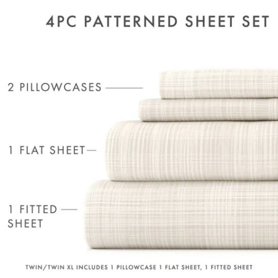 Kirkland's Home Soft Thatch 3-Pc. Twin Sheet Set- Bed Sheets