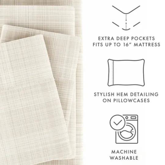 Kirkland's Home Soft Thatch 3-Pc. Twin Sheet Set- Bed Sheets