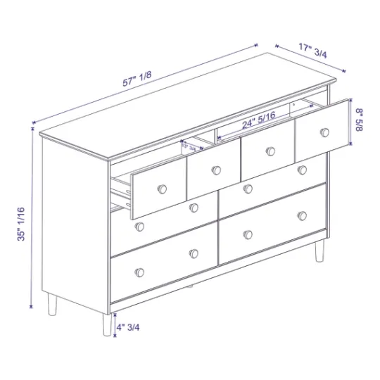 Kirkland's Home Solid Wood 6-Drawer Dresser- Dressers & Chests