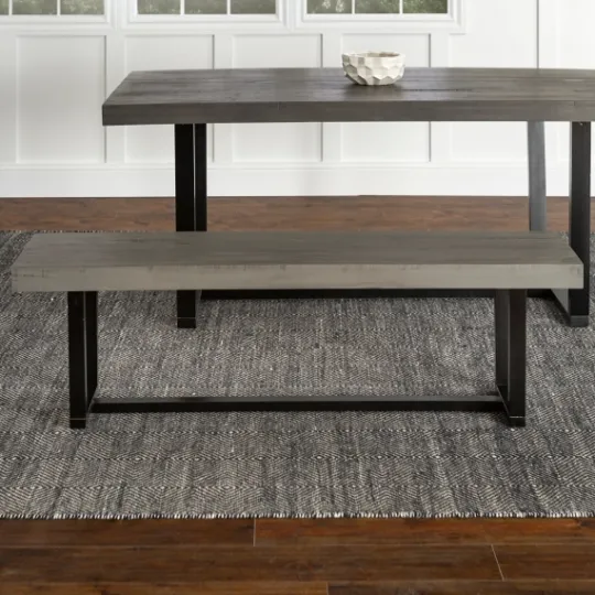 Kirkland's Home Solid Wood Two-Tone Dining Bench- Dining Chairs