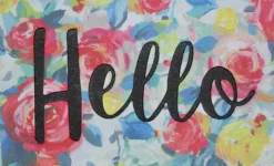 Kirkland's Home Soulful Floral Hello Rubber Doormat- Doormats