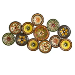 Kirkland's Home Southwestern Floral Ceramic Plates Wall Plaque- Wall Plaques
