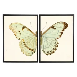 Kirkland's Home Spa Butterfly Framed Art Prints, Set Of 2- Framed Art
