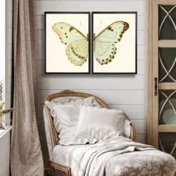 Kirkland's Home Spa Butterfly Framed Art Prints, Set Of 2- Framed Art