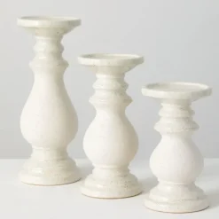 Kirkland's Home Speckled Ceramic Candle Holders, Set Of 3- Candle Holders