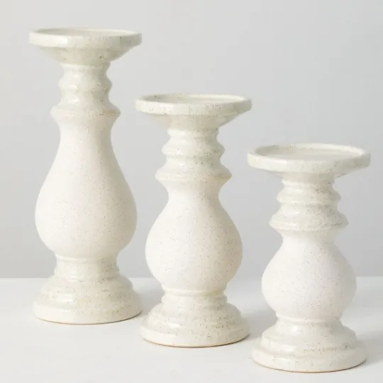Kirkland's Home Speckled Ceramic Candle Holders, Set Of 3- Candle Holders