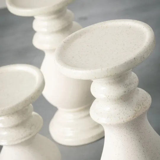Kirkland's Home Speckled Ceramic Candle Holders, Set Of 3- Candle Holders