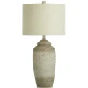 Kirkland's Home Speckled Cream Two-Tone Ridge Table Lamp- Table Lamps