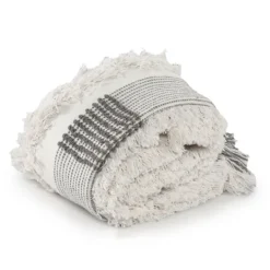 Kirkland's Home Spencer Gray And White Plaid Throw- Blankets & Throws