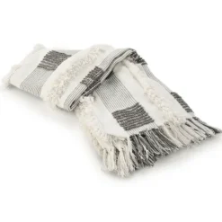 Kirkland's Home Spencer Gray And White Plaid Throw- Blankets & Throws
