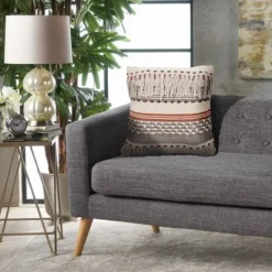 Kirkland's Home Spice And Natural Chic Fringe Pillow- Pillows