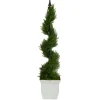 Kirkland's Home Spiral Cypress Topiary In White Planter, 48 In.- Trees & Topiaries