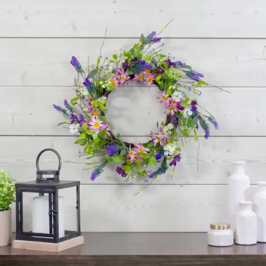 Kirkland's Home Spiral Lavender And Wildflower Blend Wreath- Wreaths