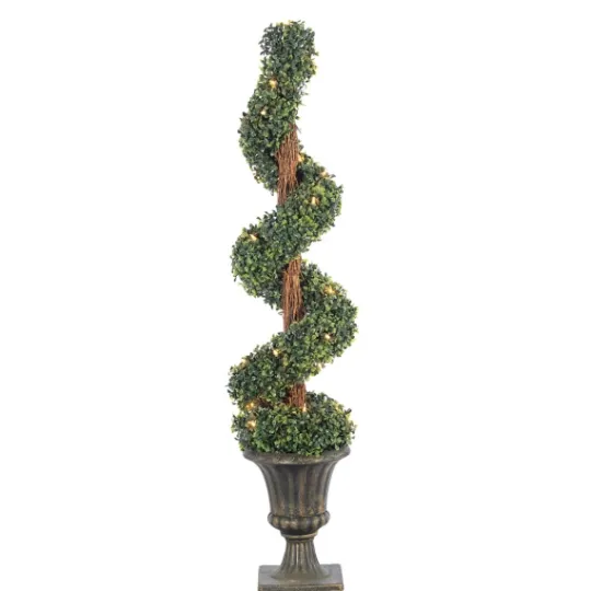Kirkland's Home Spiral Pre-Lit Boxwood Potted Topiary- Trees & Topiaries