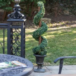 Kirkland's Home Spiral Pre-Lit Boxwood Potted Topiary- Trees & Topiaries
