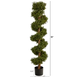 Kirkland's Home Spiraling Boxwood Topiary In Black Planter- Trees & Topiaries
