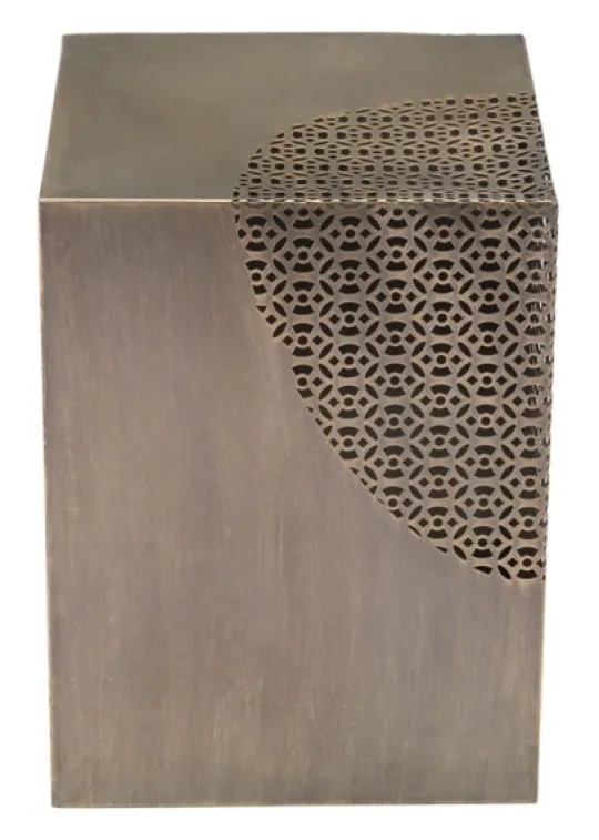 Kirkland's Home Square Antique Gold Metal Accent Table- Accent & End Tables