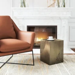 Kirkland's Home Square Antique Gold Metal Accent Table- Accent & End Tables